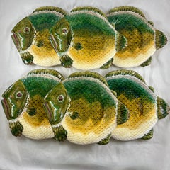Julius Dressler Barbotine Style Austrian Majolica Fish Platter