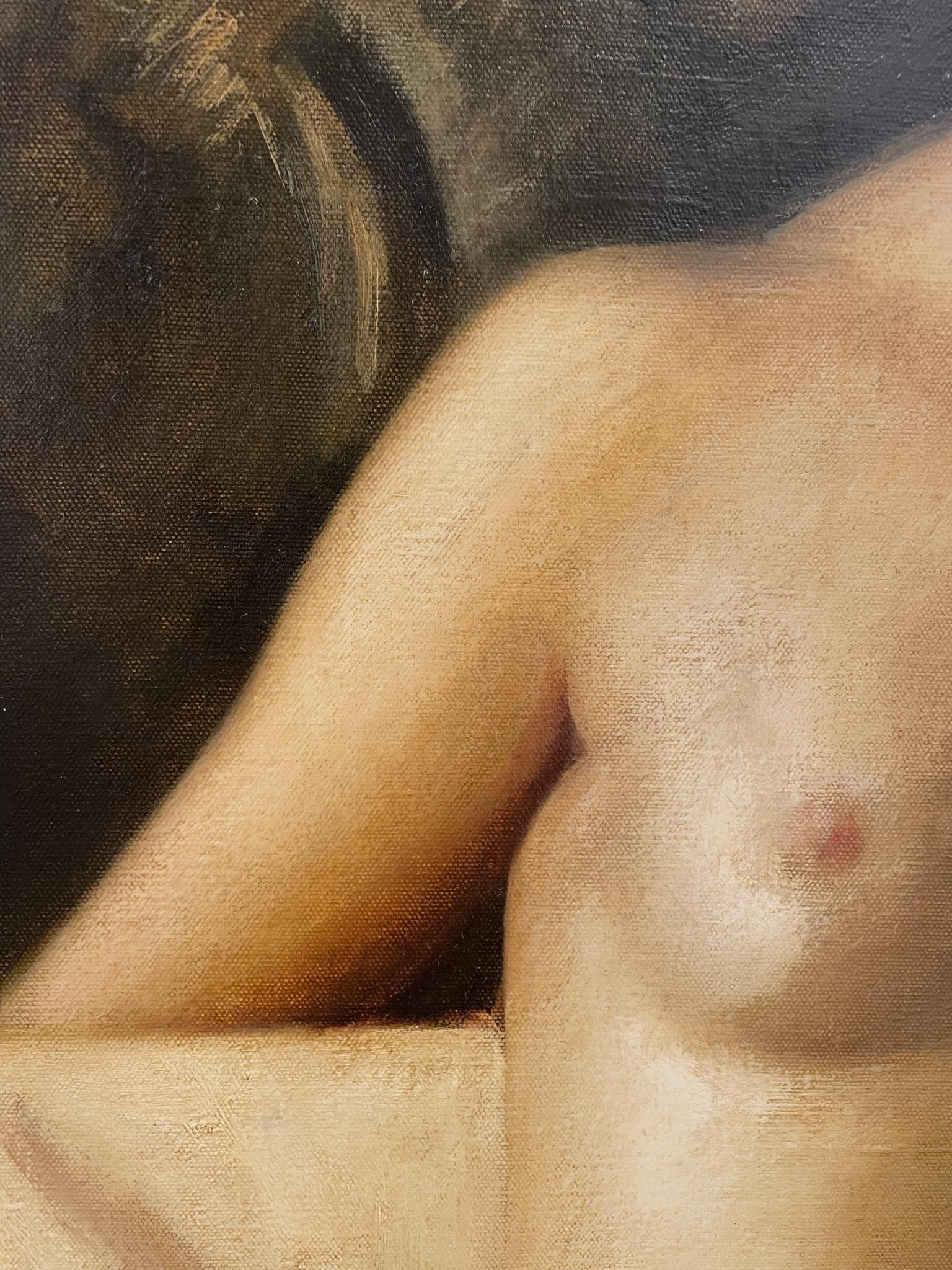Nude Contemplative Woman - Other Art Style Painting by Julius Fehling