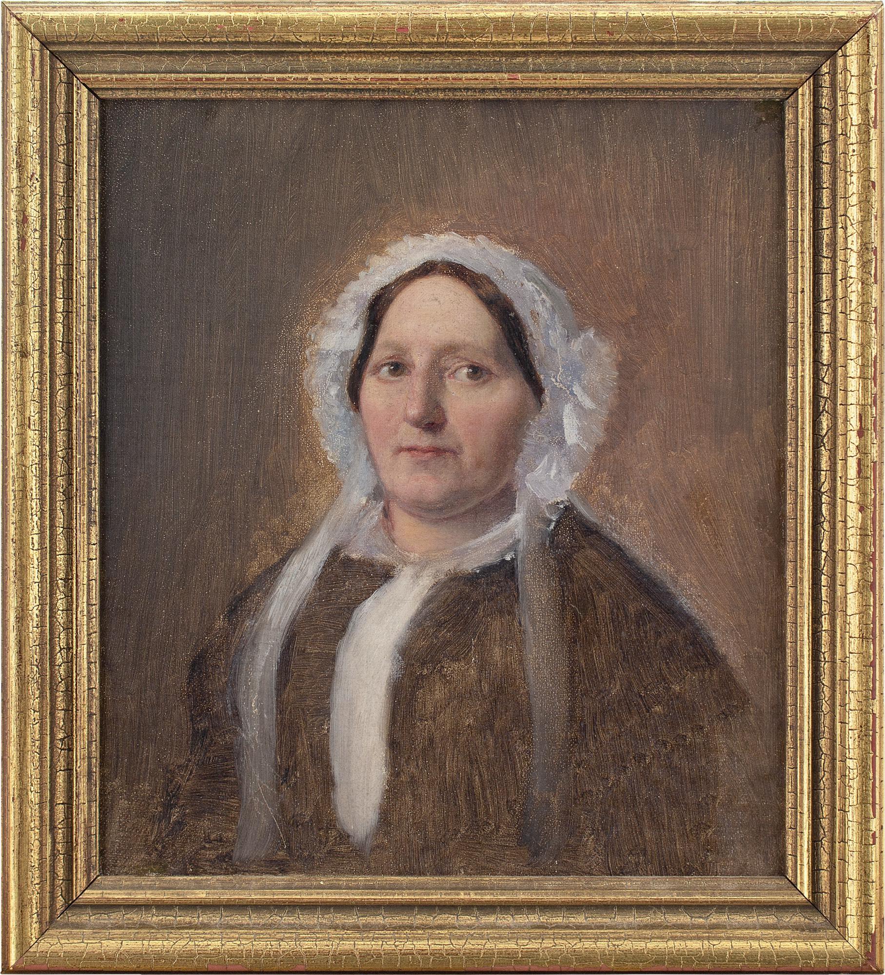 This early 19th-century oil painting by Danish artist Julius Friedländer (1810-1861) depicts his mother, Rebecca Friedländer (1777-1858).

Friedländer was predominantly a genre painter but also produced portraits of the rising middle classes.