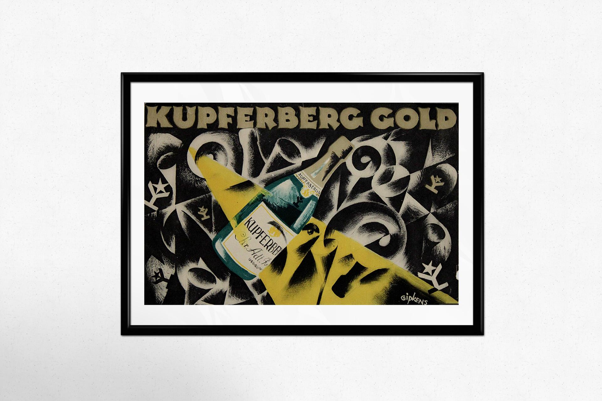 Cartel original de época para Kupferberg Gold, diseñado por Julius Gipkens en venta 1