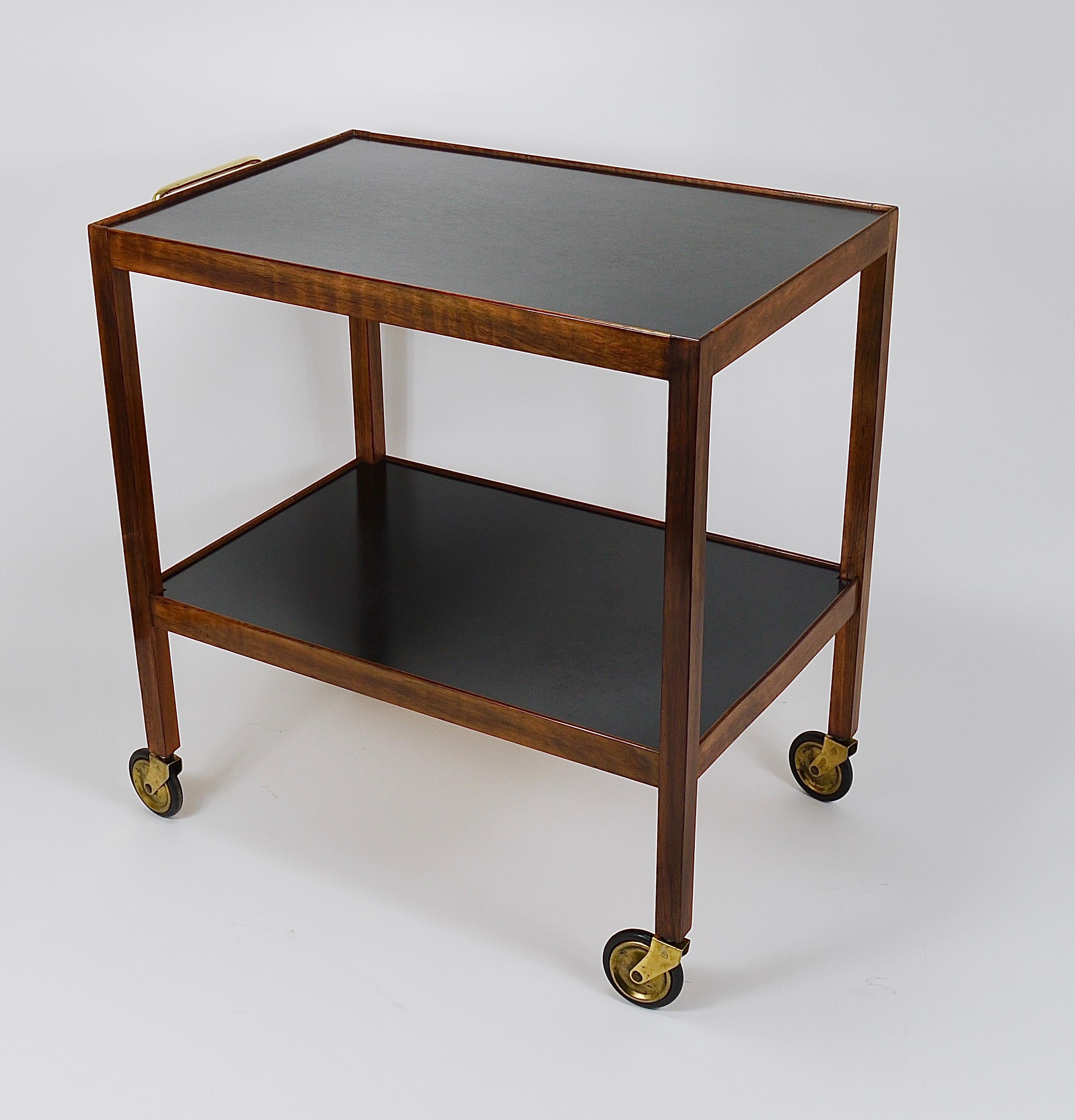 Art Deco Julius Jirasek Werkstätte Hagenauer Bar Cart Serving Trolley, Vienna, 1930s