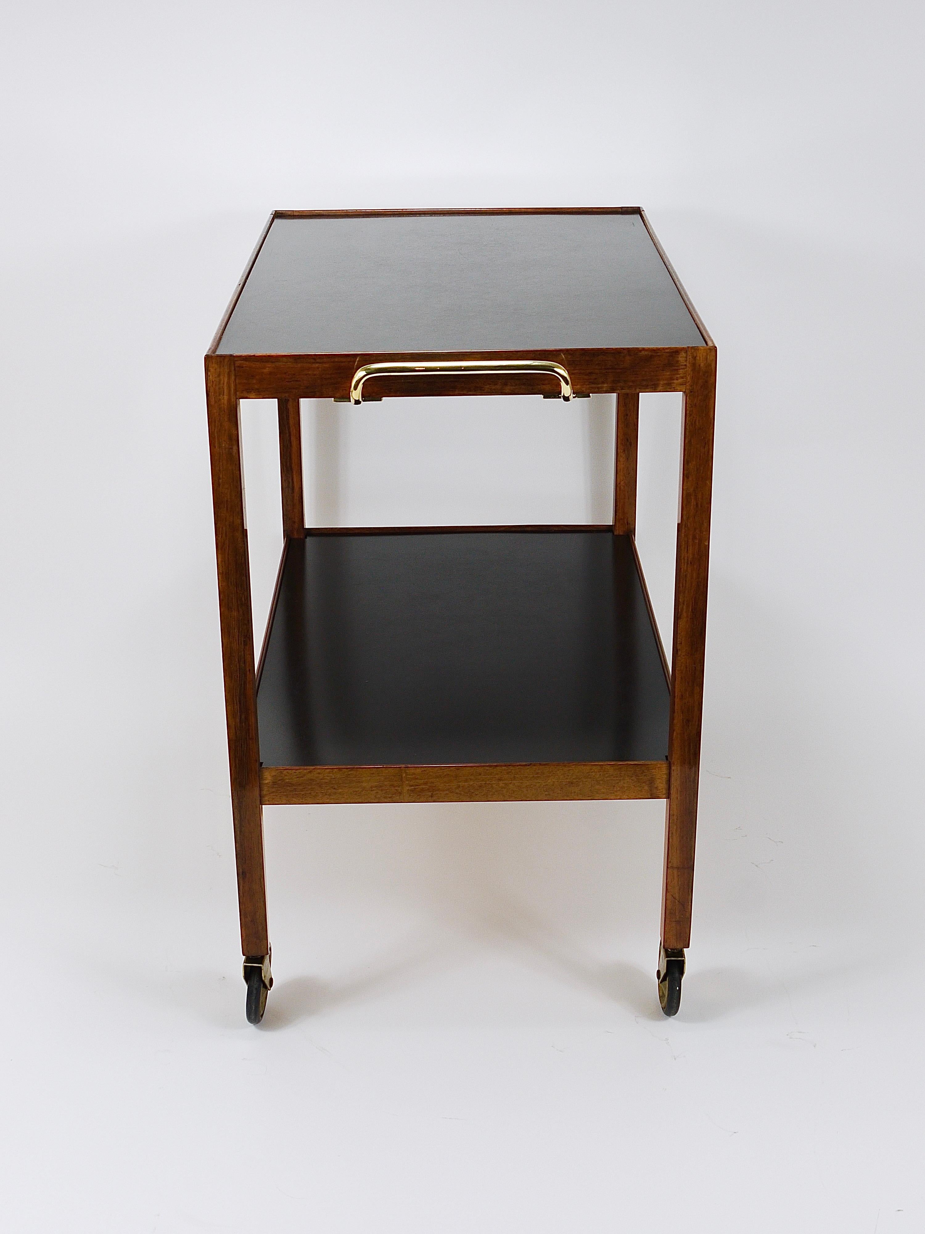 Austrian Julius Jirasek Werkstätte Hagenauer Bar Cart Serving Trolley, Vienna, 1930s