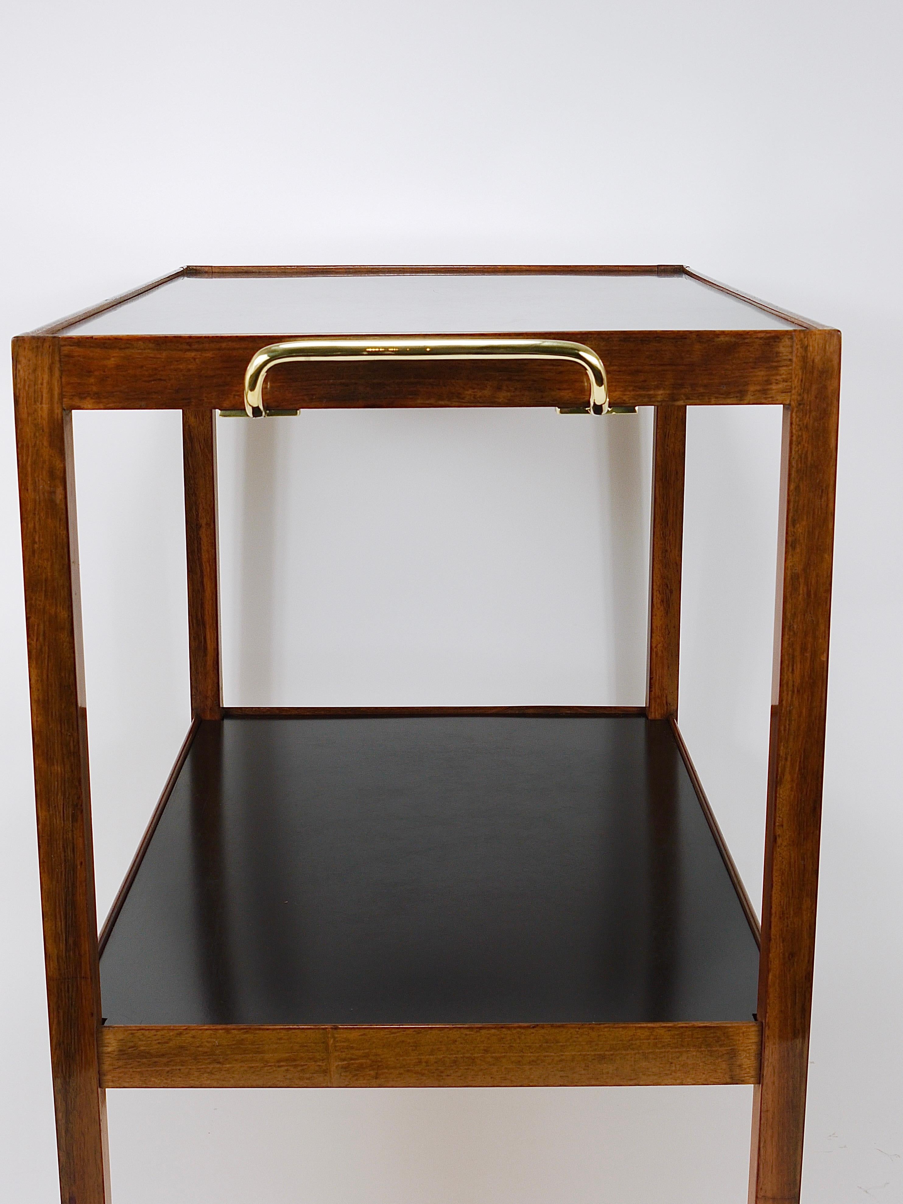 Brass Julius Jirasek Werkstätte Hagenauer Bar Cart Serving Trolley, Vienna, 1930s