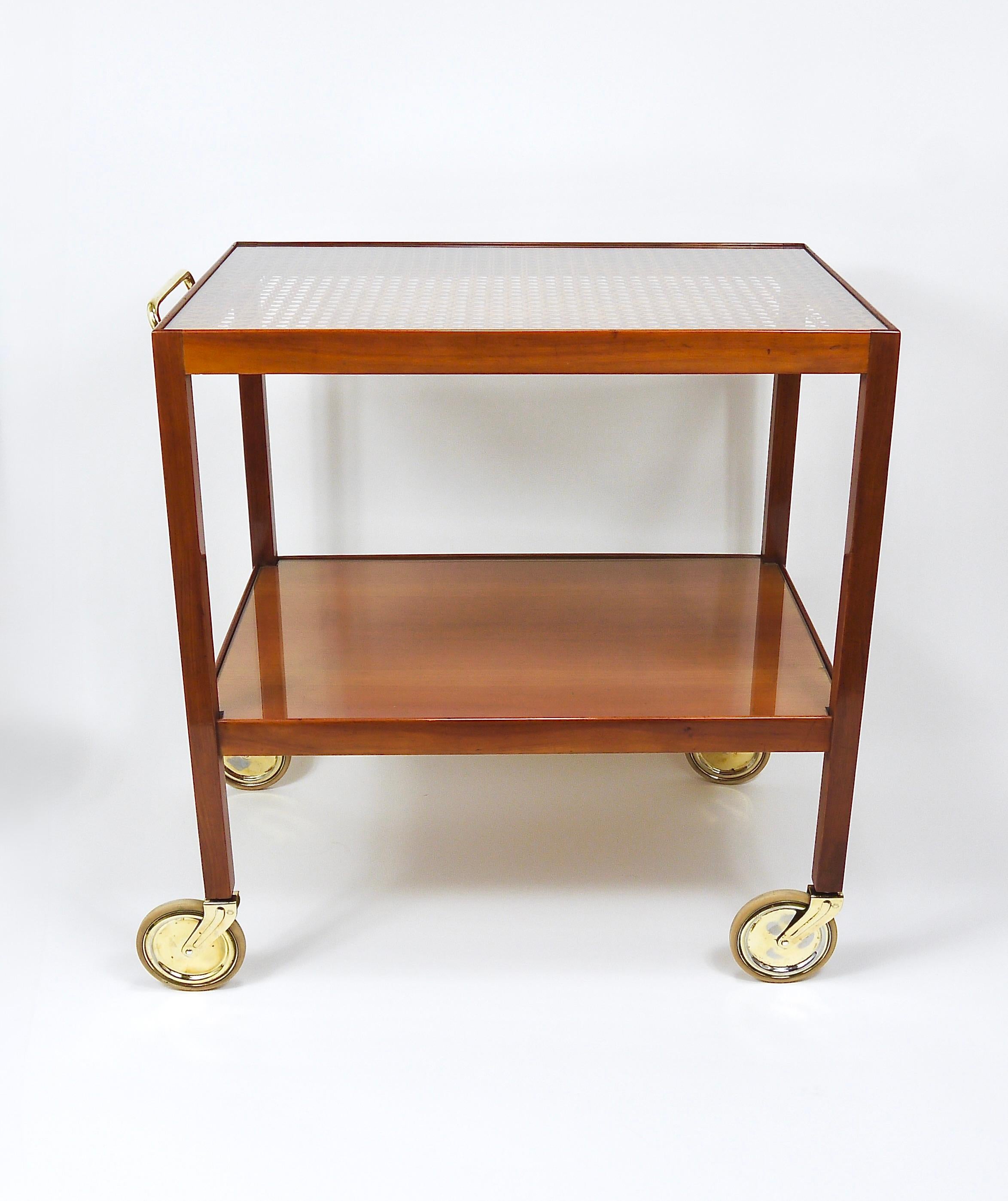 Julius Jirasek Werkstätte Hagenauer Bar Cart Serving Trolley, Vienna, 1930s For Sale 2
