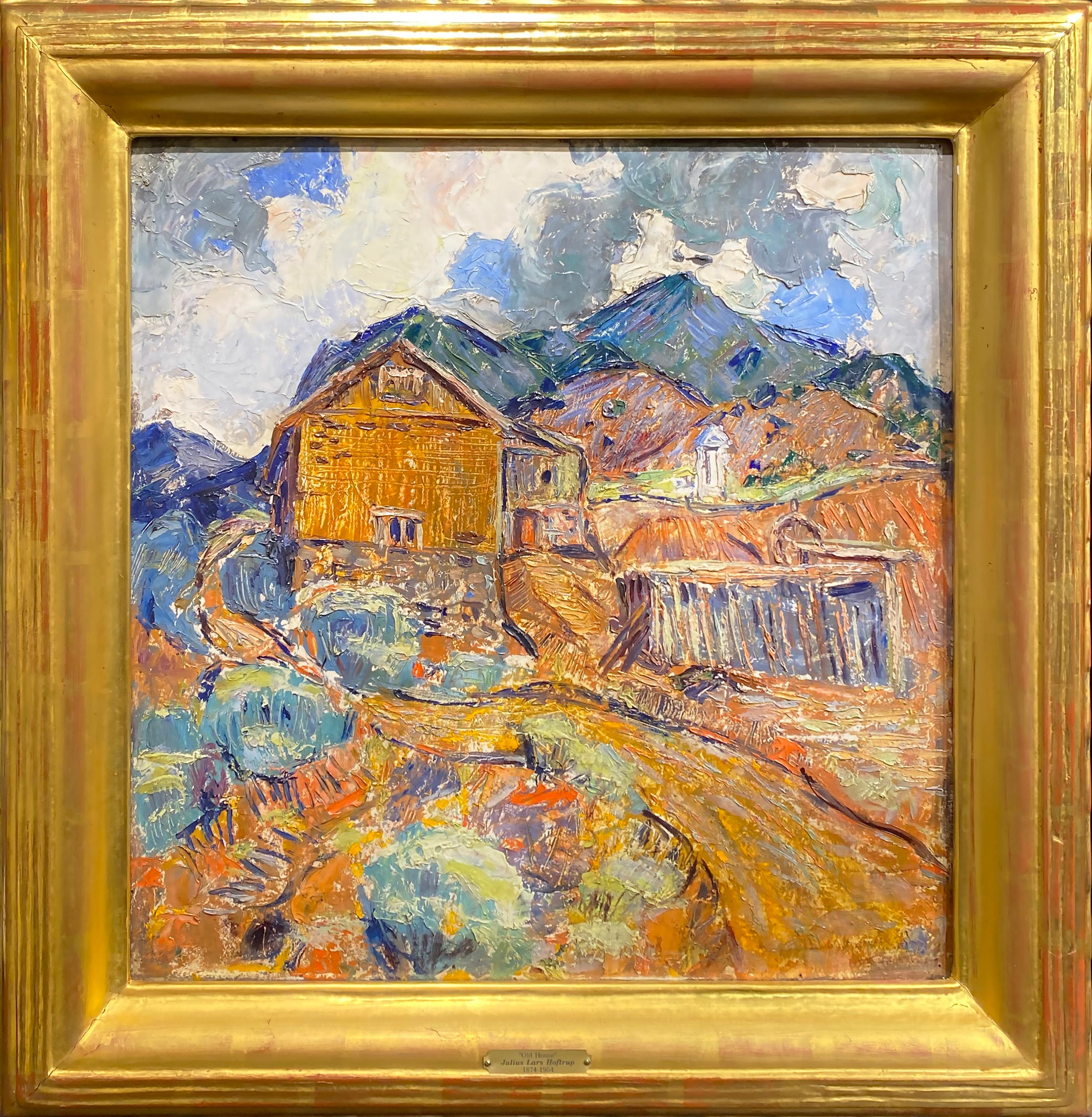 Antigua Casa del Minero, Sante Fe, Nuevo México - Painting de (Julius) Lars Hoftrup