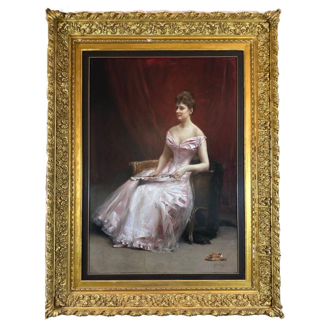 Julius Leblanc Stewart Figurative Painting - 19th Century Antique Very Large Oil on Panel Paintings  Signed & dated