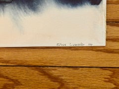 "Paesaggio marino tempestoso" (senza titolo), acquerello su carta, firmato 2004, 10x15 in