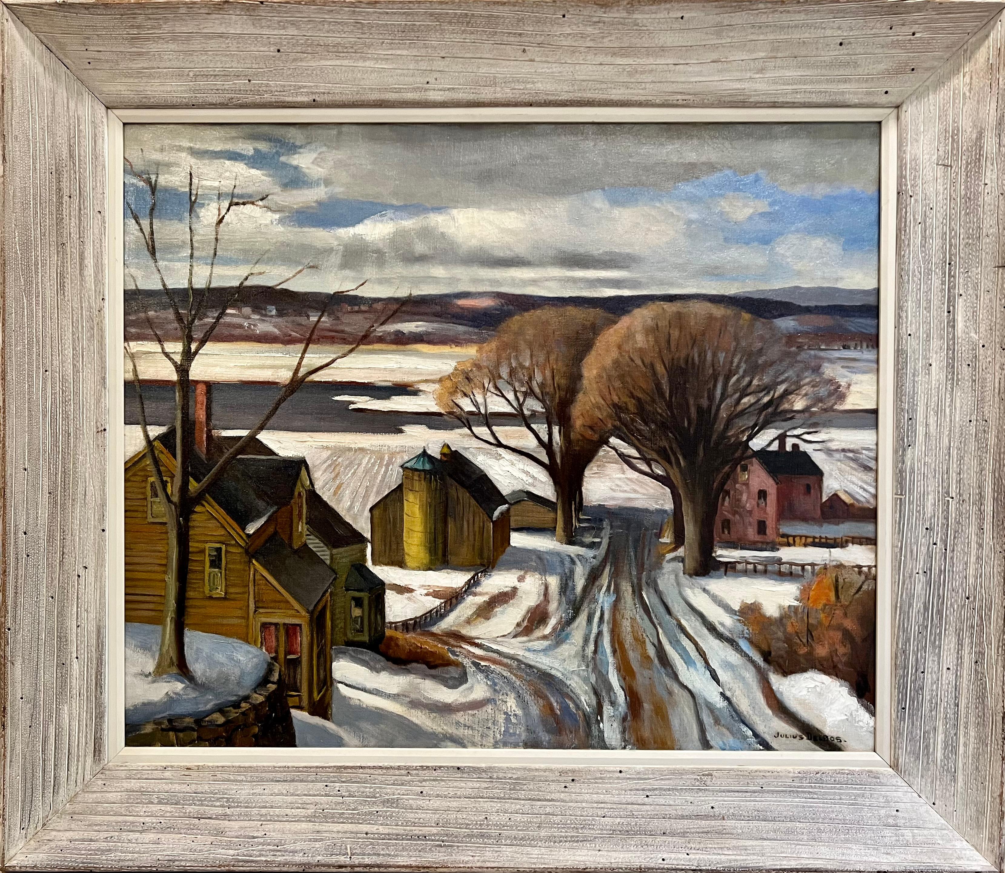 Untitled (Farm in Winter) - Painting by Julius M. Delbos
