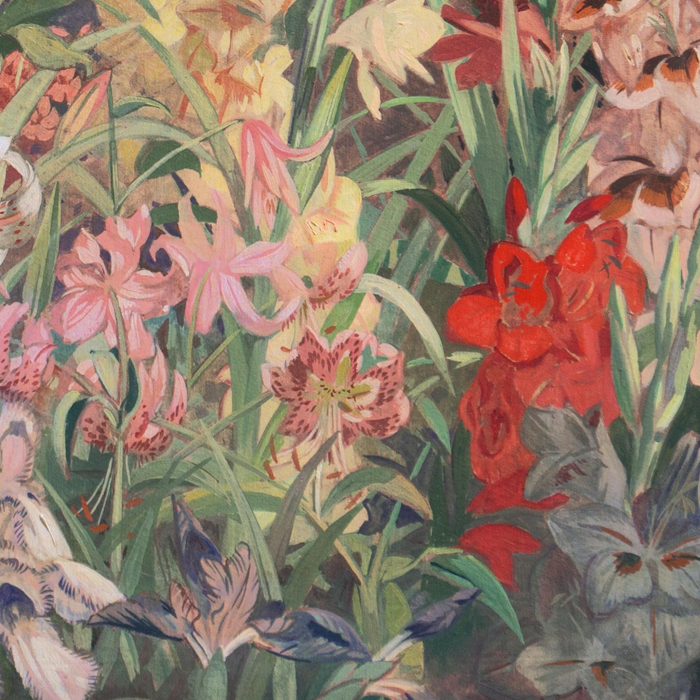 'The Artist's Garden', Munich Academy, Art Institute of Chicago, PAFA, Corcoran - American Realist Painting by Julius Moessel