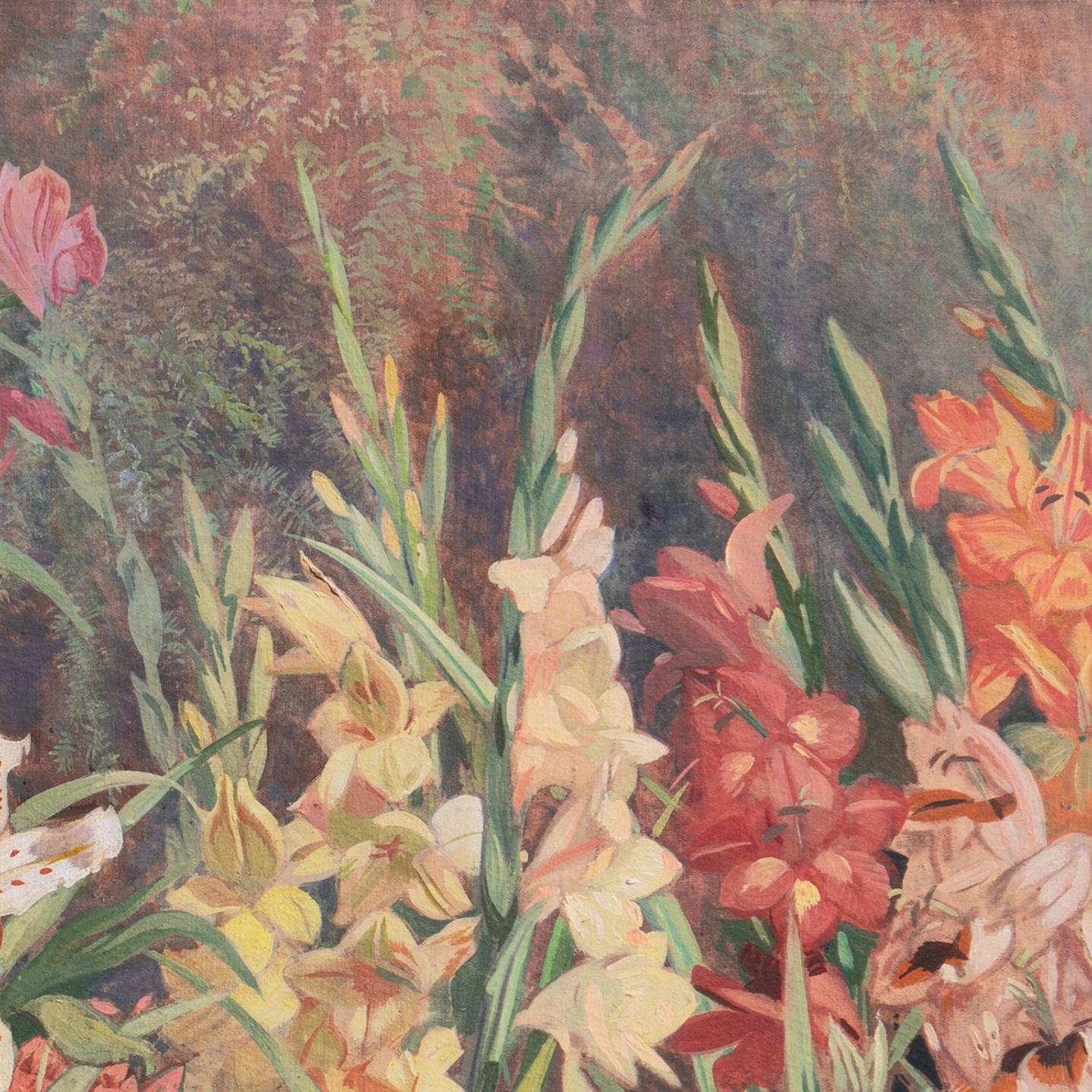 'The Artist's Garden', Munich Academy, Art Institute of Chicago, PAFA, Corcoran - Brown Landscape Painting by Julius Moessel
