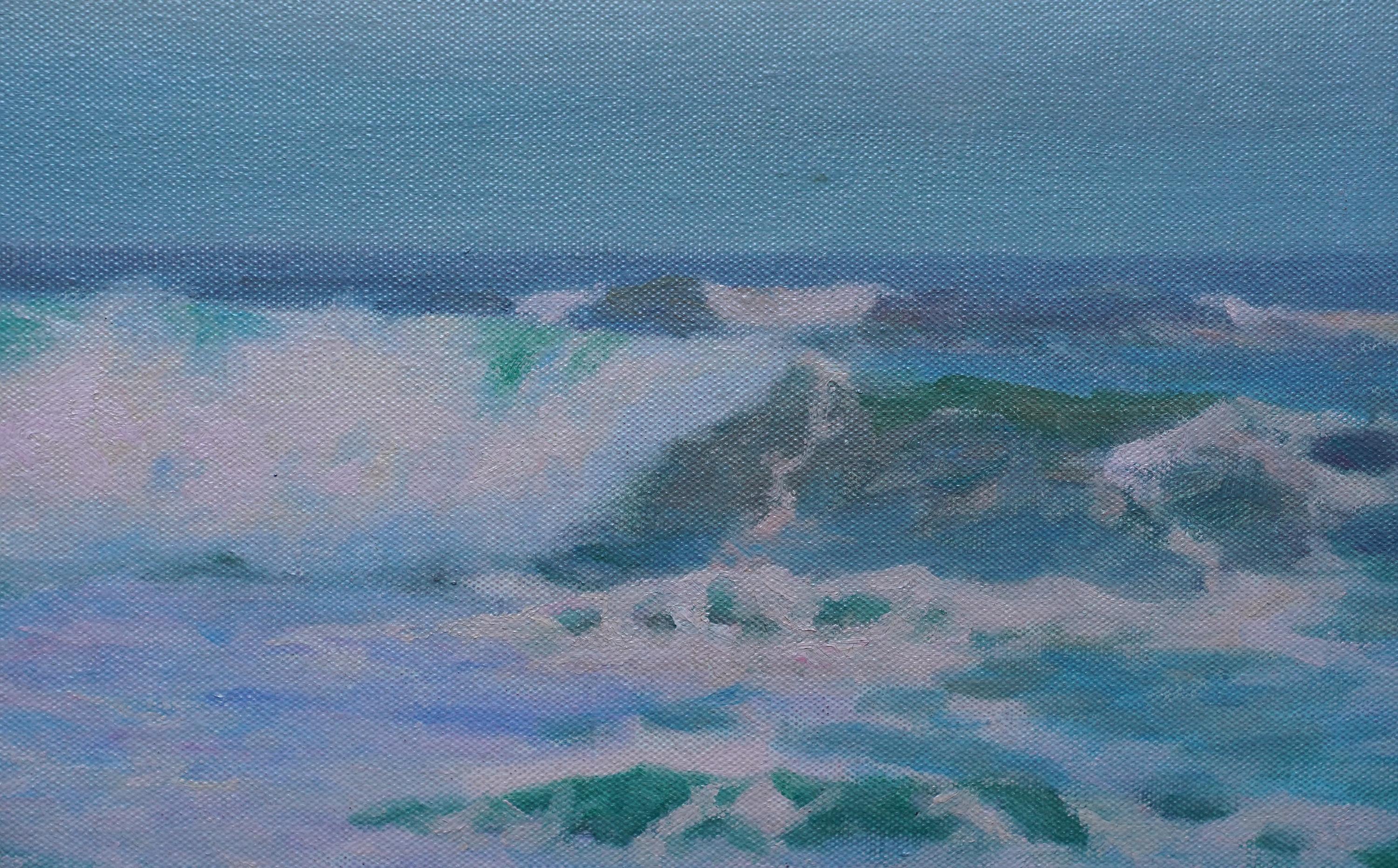 Sunlit Surf - Cornish Seascape - British Newlyn School art marine oil painting 1
