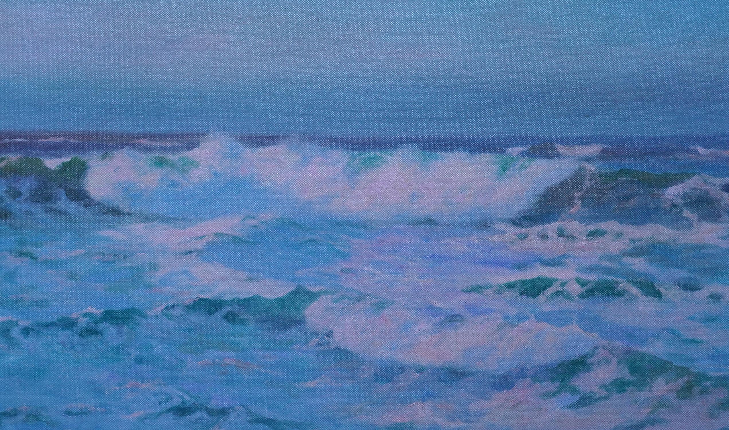 Sunlit Surf - Cornish Seascape - British Newlyn School art marine oil painting 2