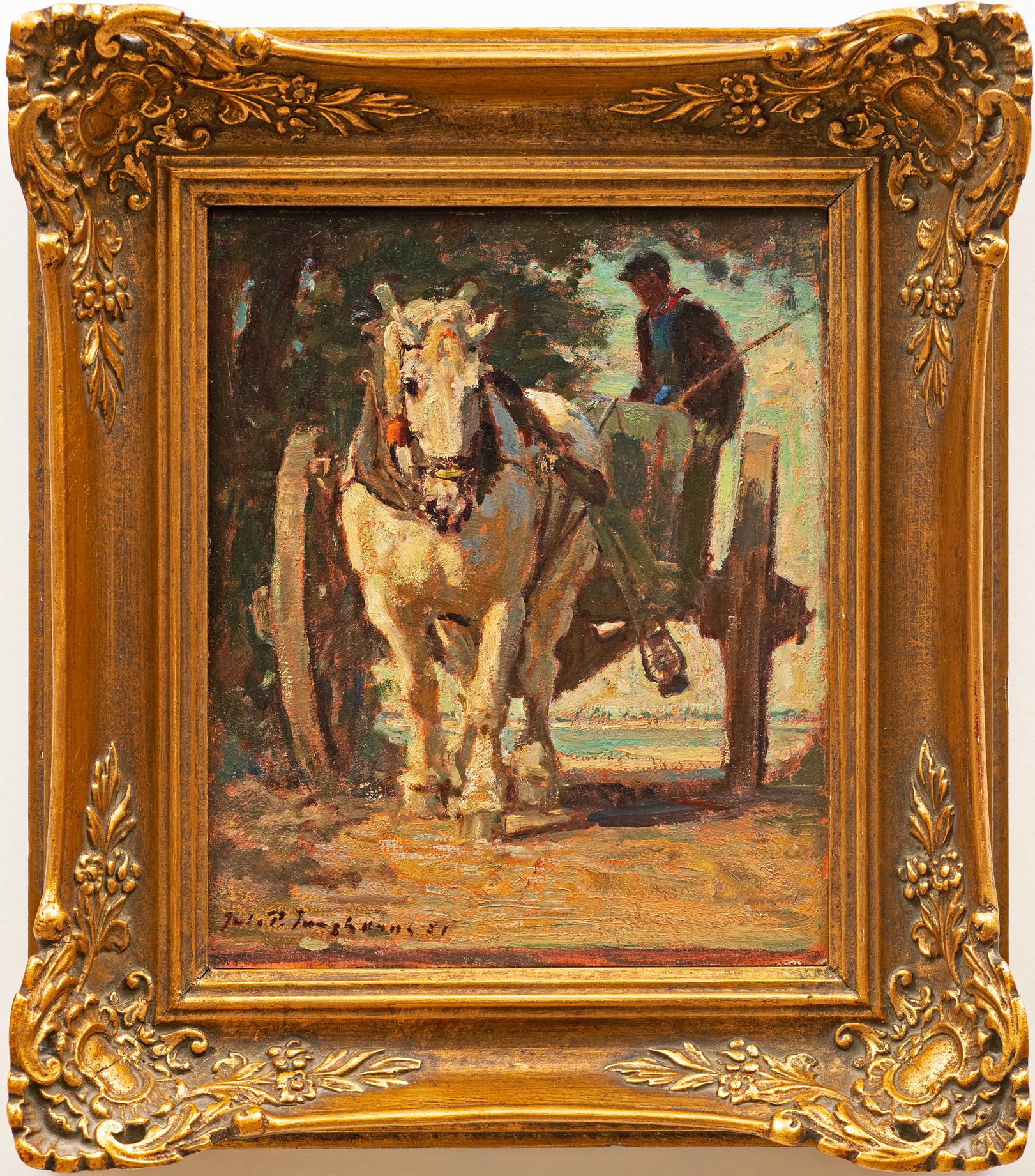 "Horse Drawn Carriage" Julius Paul Junghanns (German, 1876-1958)