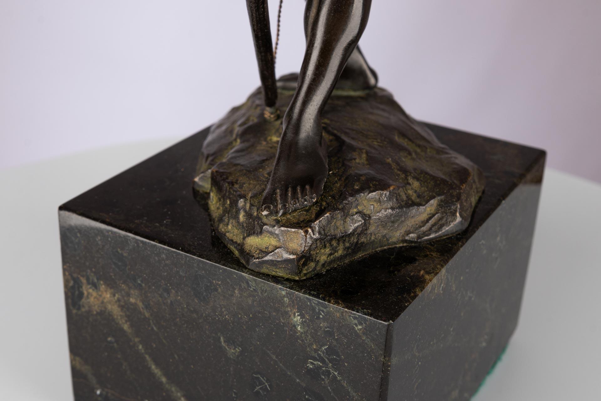 Julius Paul Schmidt-Felling - El arquero, escultura de bronce, Alemania, Berlín 1900 en venta 6