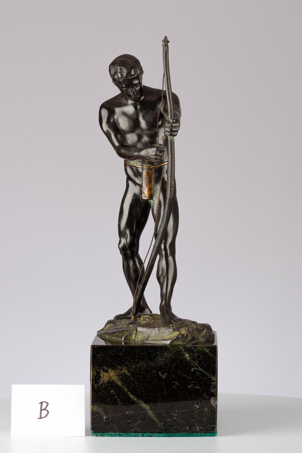 Julius Paul Schmidt-Felling - El arquero, escultura de bronce, Alemania, Berlín 1900 en venta 10