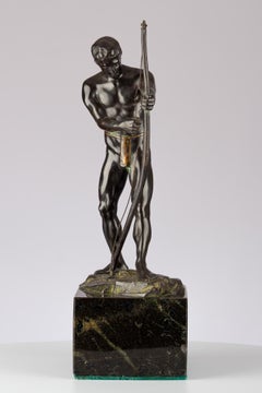 The Archer, sculpture en bronze de Julius Paul Schmidt-Felling, Allemagne, Berlin 1900
