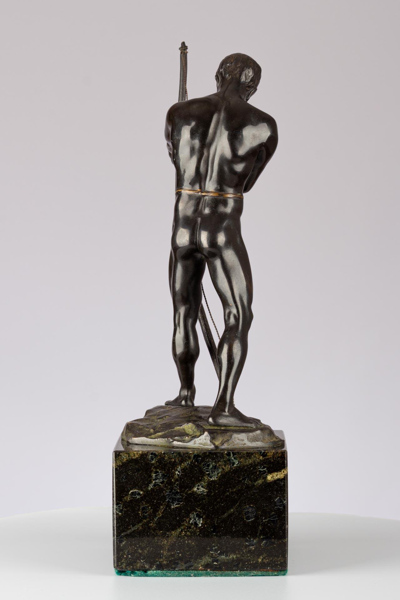 Julius Paul Schmidt-Felling - El arquero, escultura de bronce, Alemania, Berlín 1900 Alemán en venta
