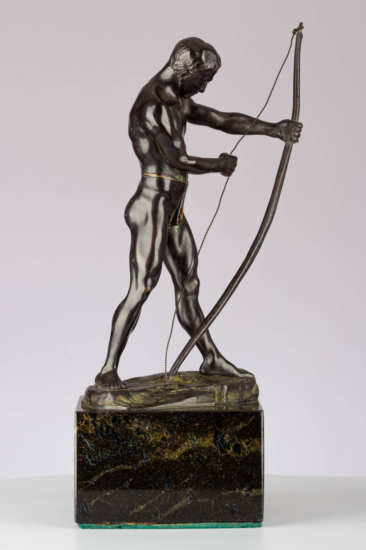 Julius Paul Schmidt-Felling - El arquero, escultura de bronce, Alemania, Berlín 1900 siglo XX en venta