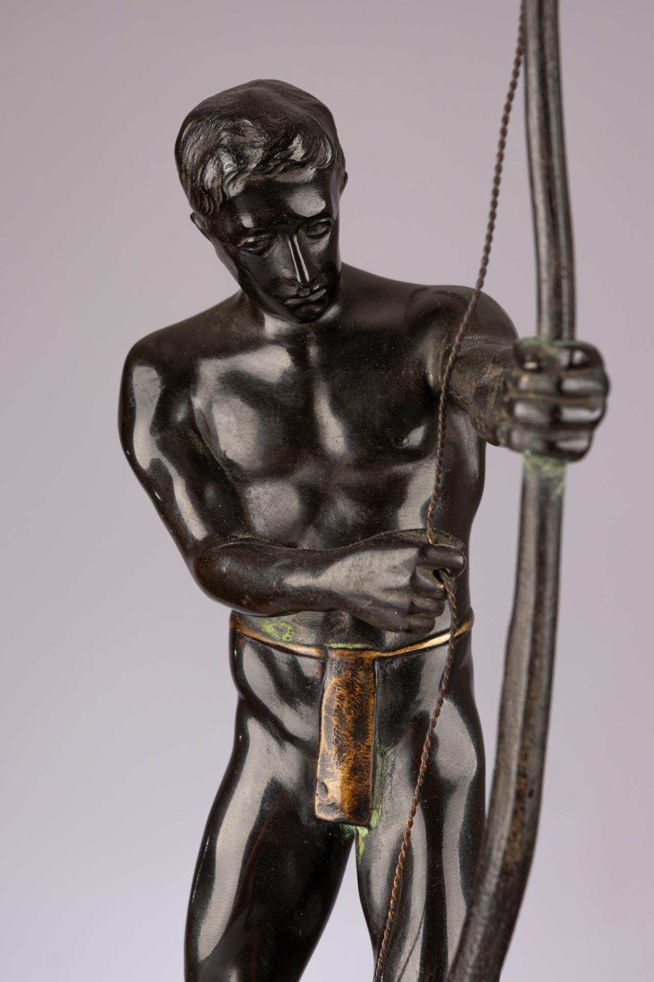 Julius Paul Schmidt-Felling - El arquero, escultura de bronce, Alemania, Berlín 1900 en venta 1