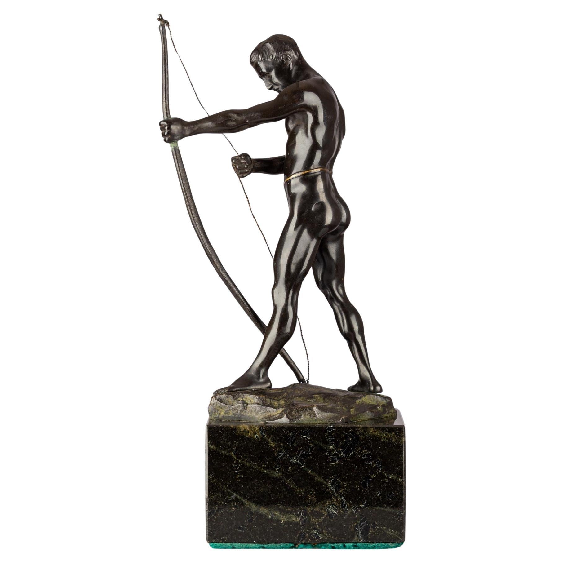 Julius Paul Schmidt-Felling - The Archer, Bronze Sculpture, Germany, Berlin 1900
