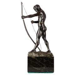 Julius Paul Schmidt-Felling - Der Bogenschütze, Bronzeskulptur, Deutschland, Berlin 1900