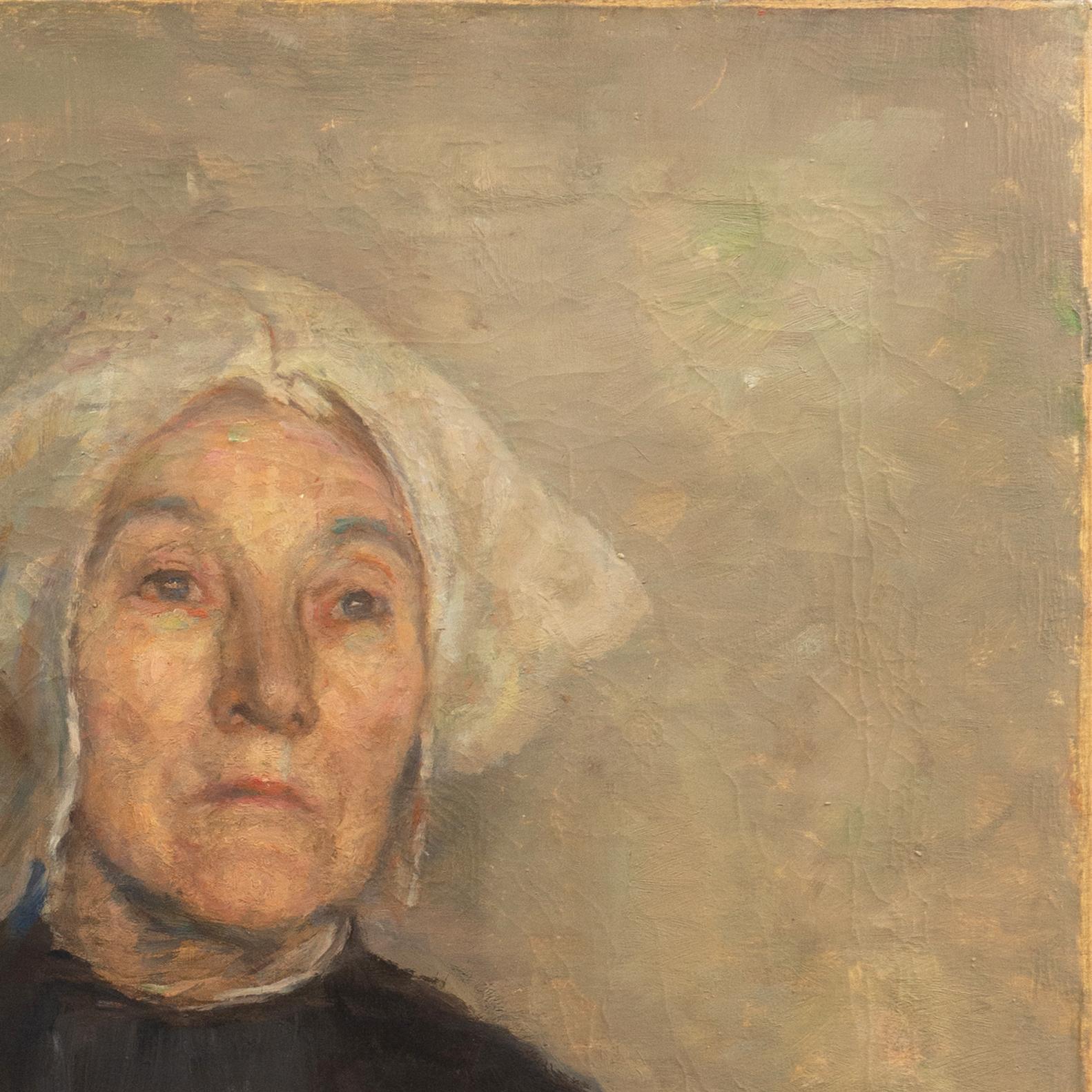 „Breton Woman“, Pariser Salon, Royal Danish Academy, Impressionistisches Ölgemälde, Bretagne im Angebot 1
