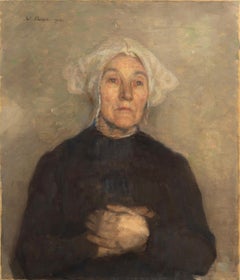 'Donna bretone', Salone di Parigi, Accademia Reale Danese, olio impressionista, Bretagna