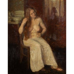 Julius Paulsen, At Bedtime, Oil Painting
