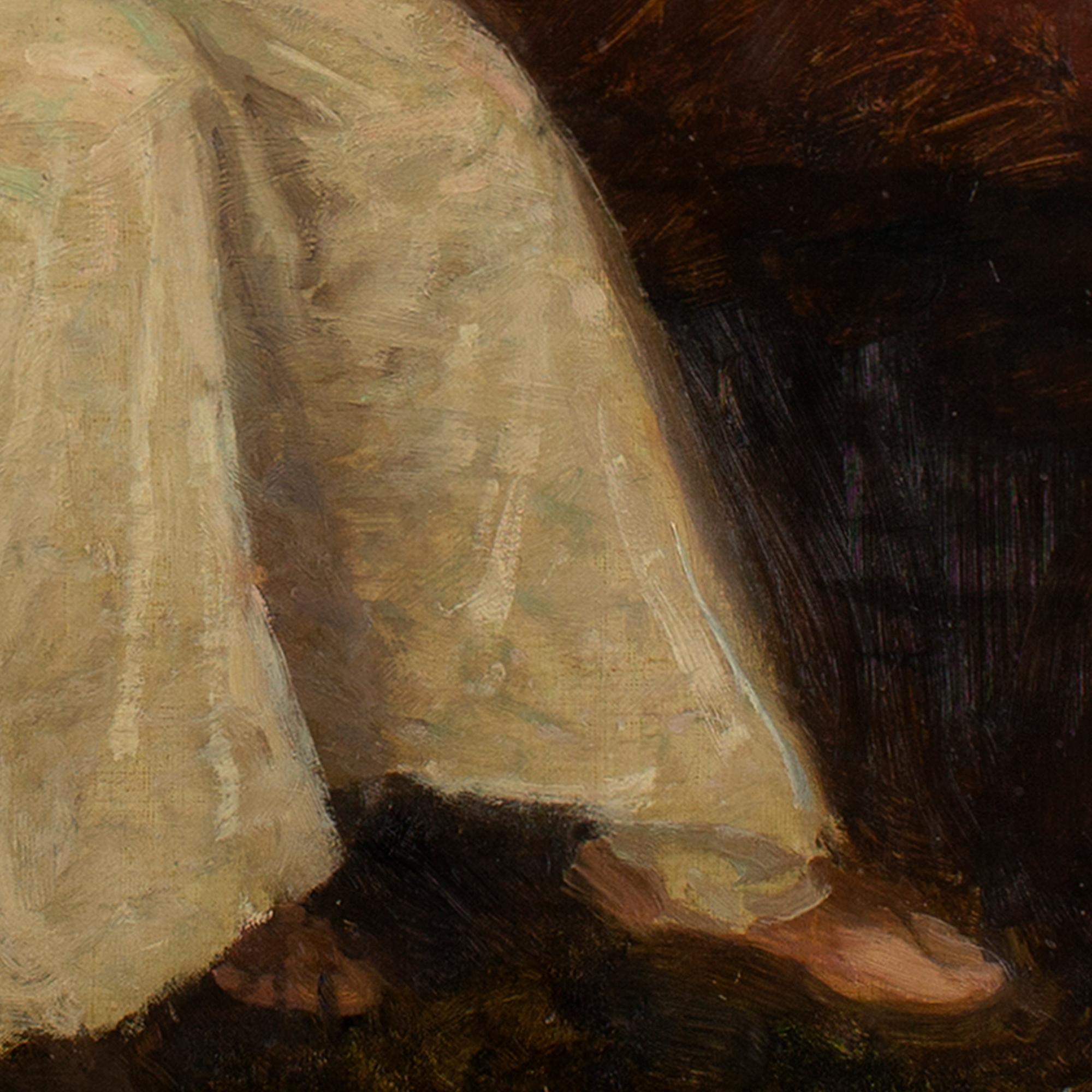 Julius Paulsen, A letto, Pittura ad olio 5
