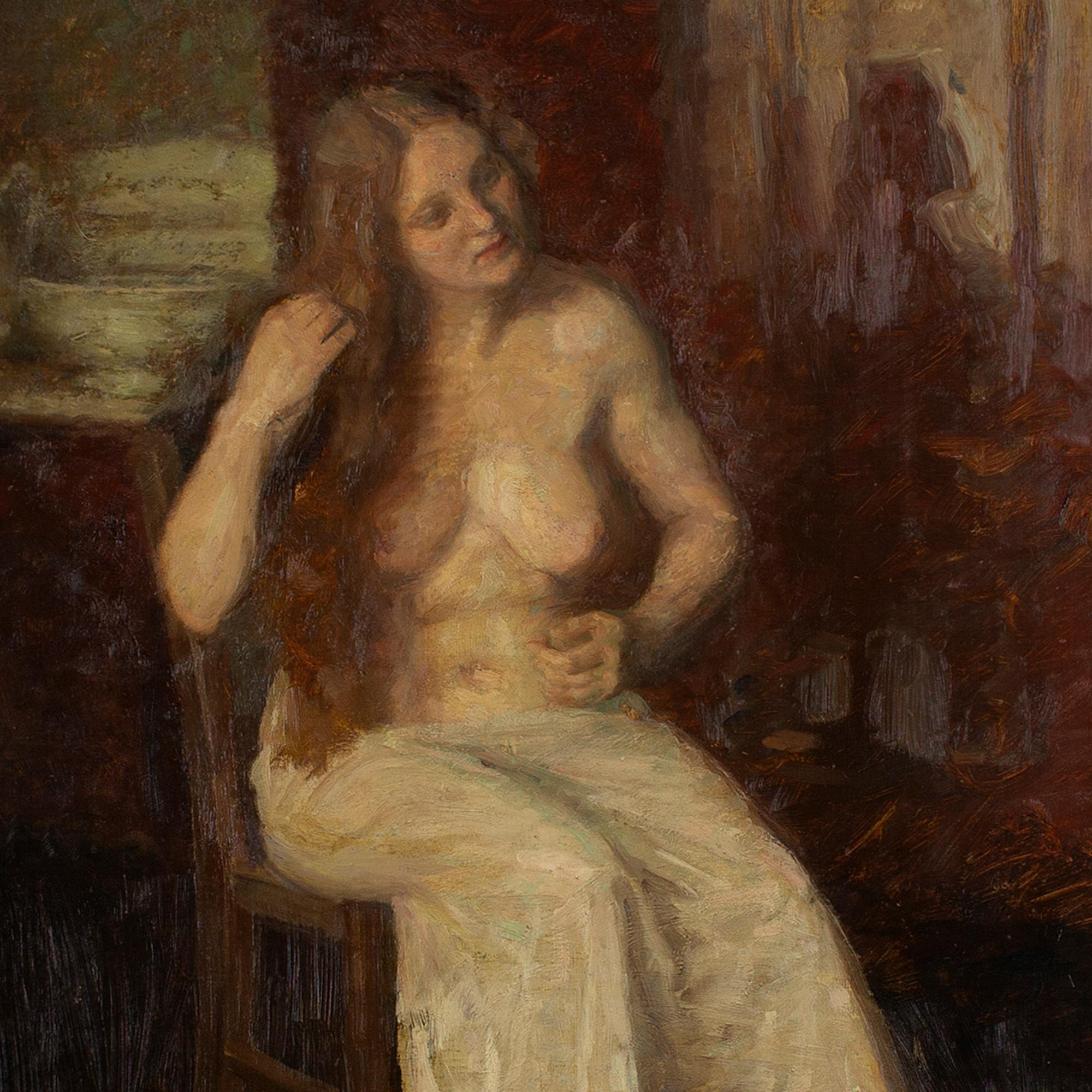 Julius Paulsen, A letto, Pittura ad olio 7