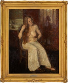Julius Paulsen, At Bedtime, Oil Painting