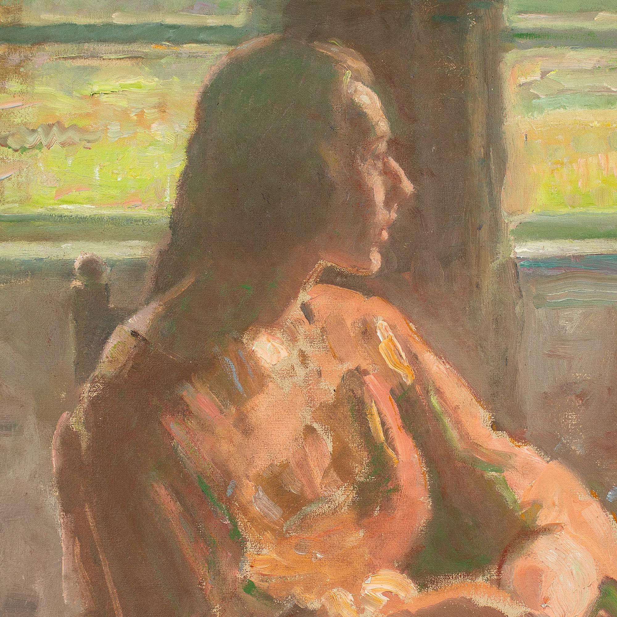 Julius Paulsen, Vicino alla finestra, Pittura a olio 5