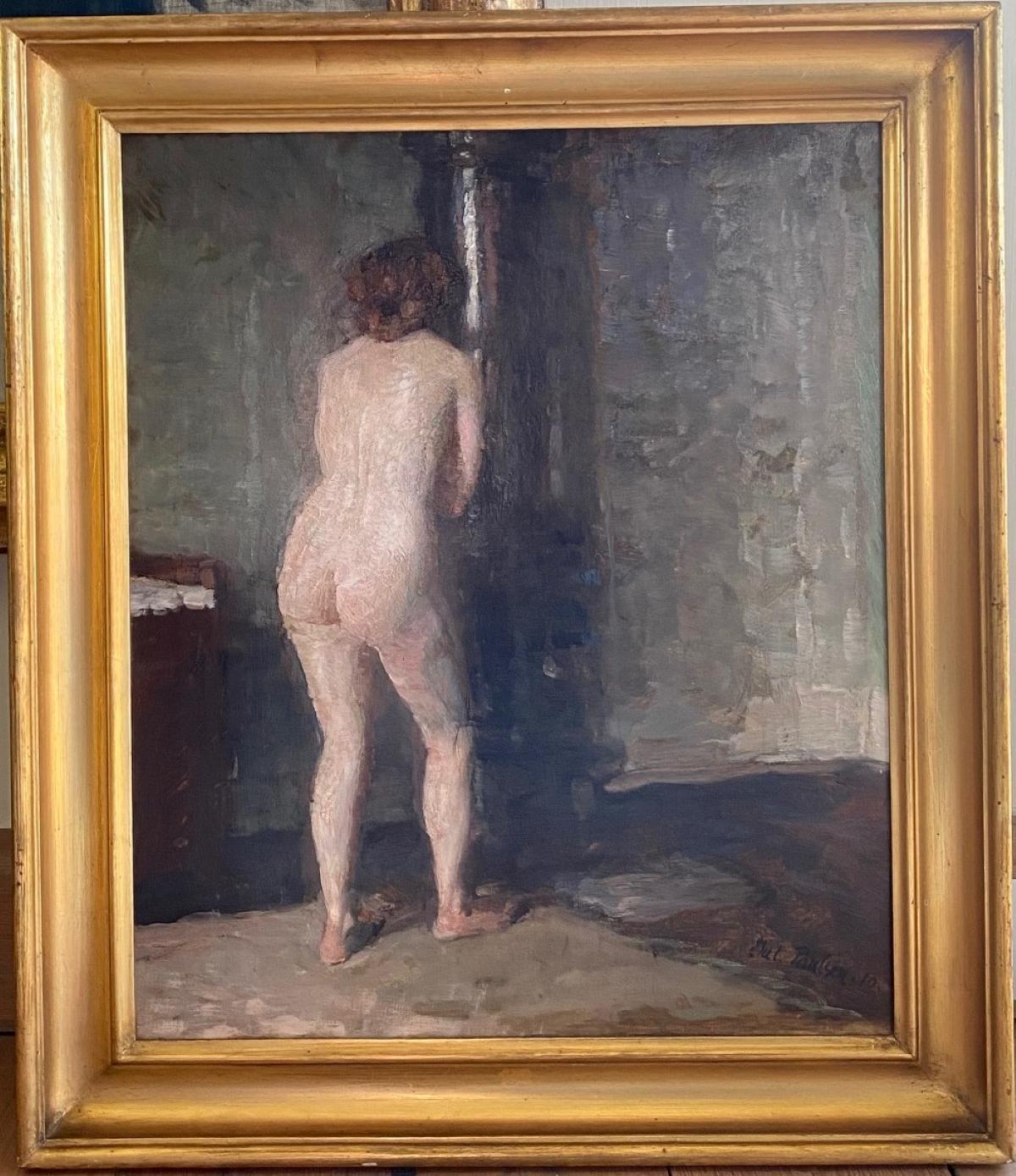 NUDE SEEN FROM THE BACK - Painting by Julius Paulsen