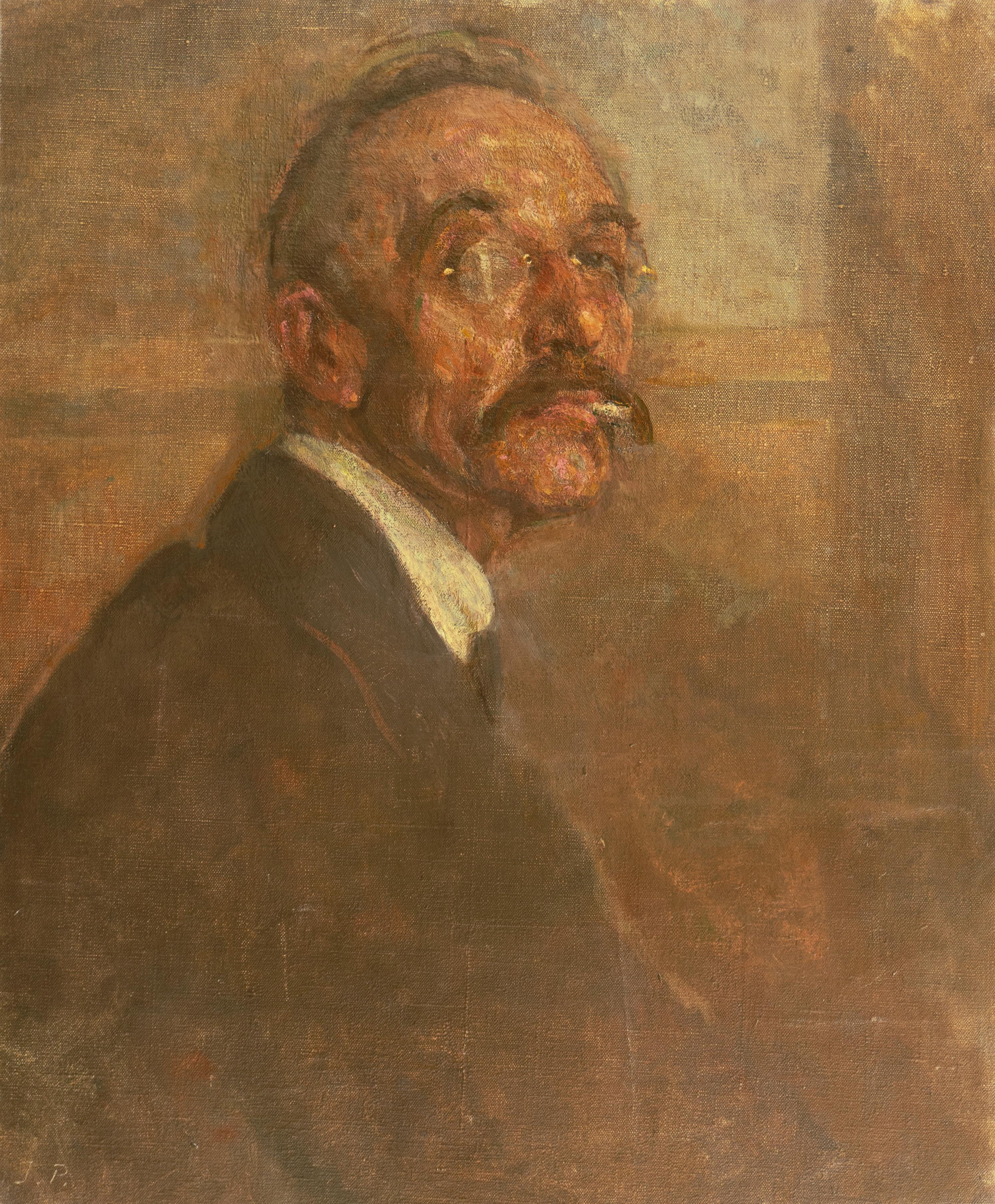 Julius Paulsen Figurative Painting - 'Self-Portrait', Paris Salon, Royal Danish Academy, Impressionist oil, Benezit