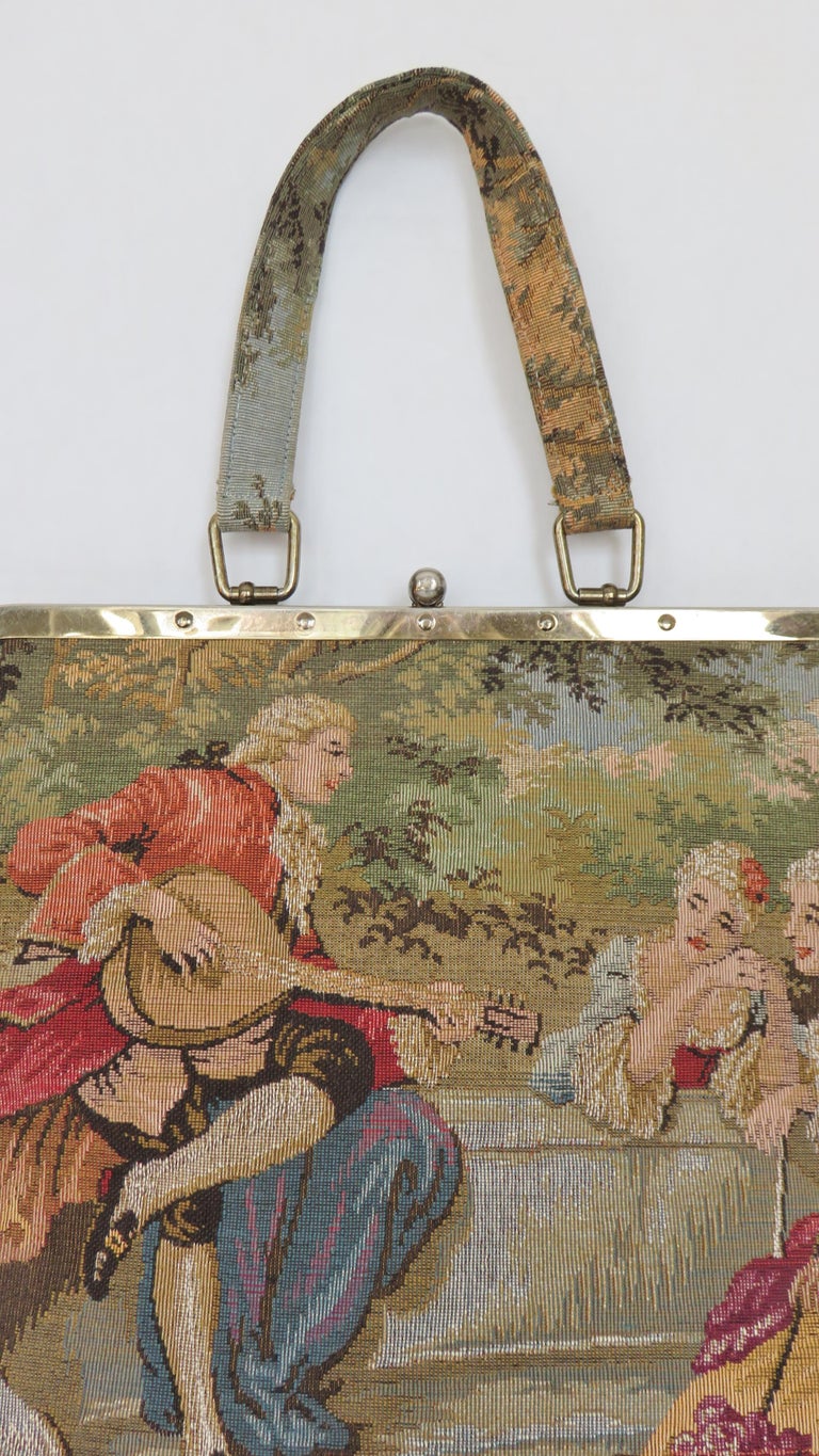 Vintage Handbag Tapestry Julius Resnick Miami JR Purse Floral 
