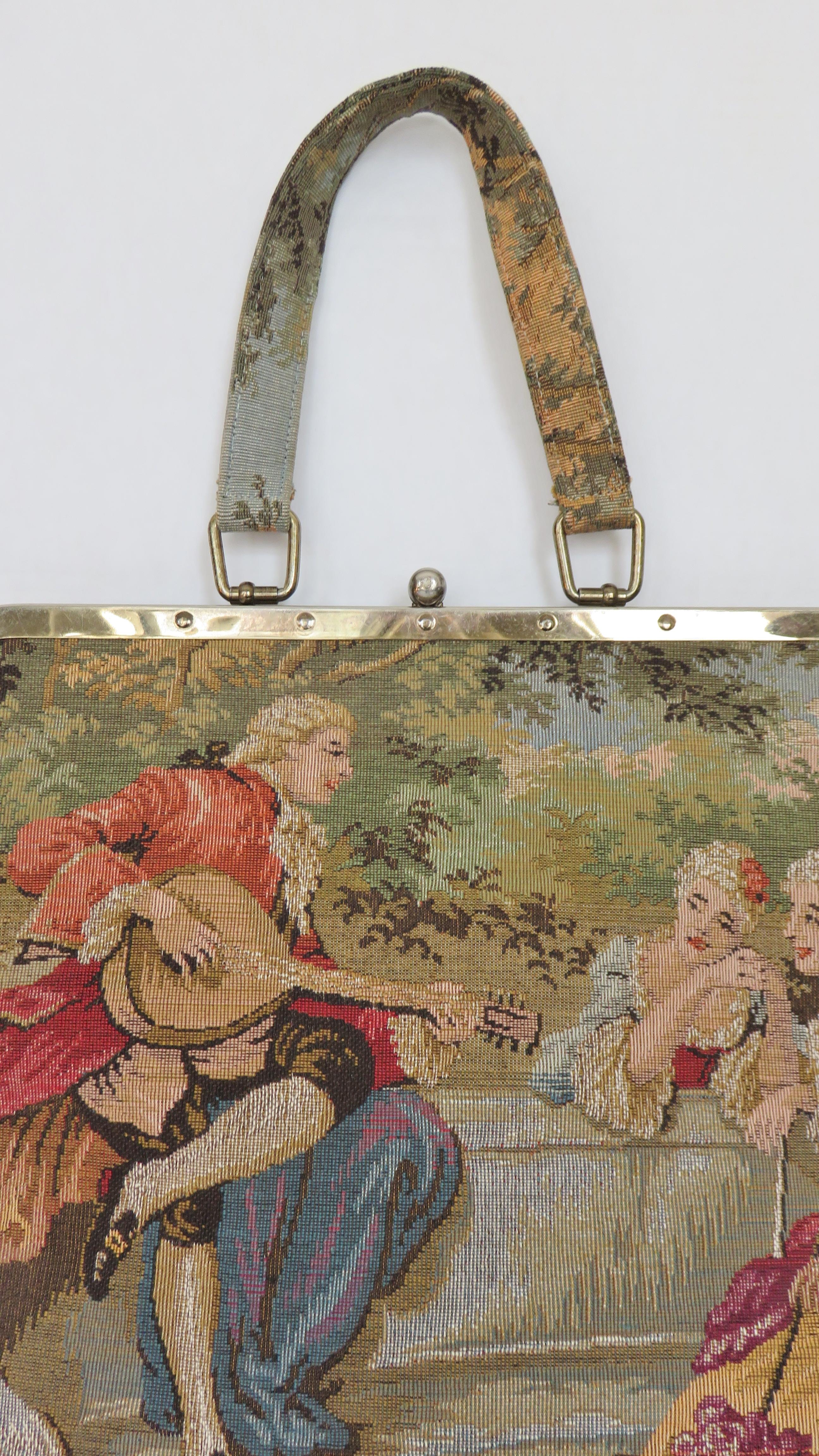 Women's Julius Resnick Large Tapestry Handbag 1950s