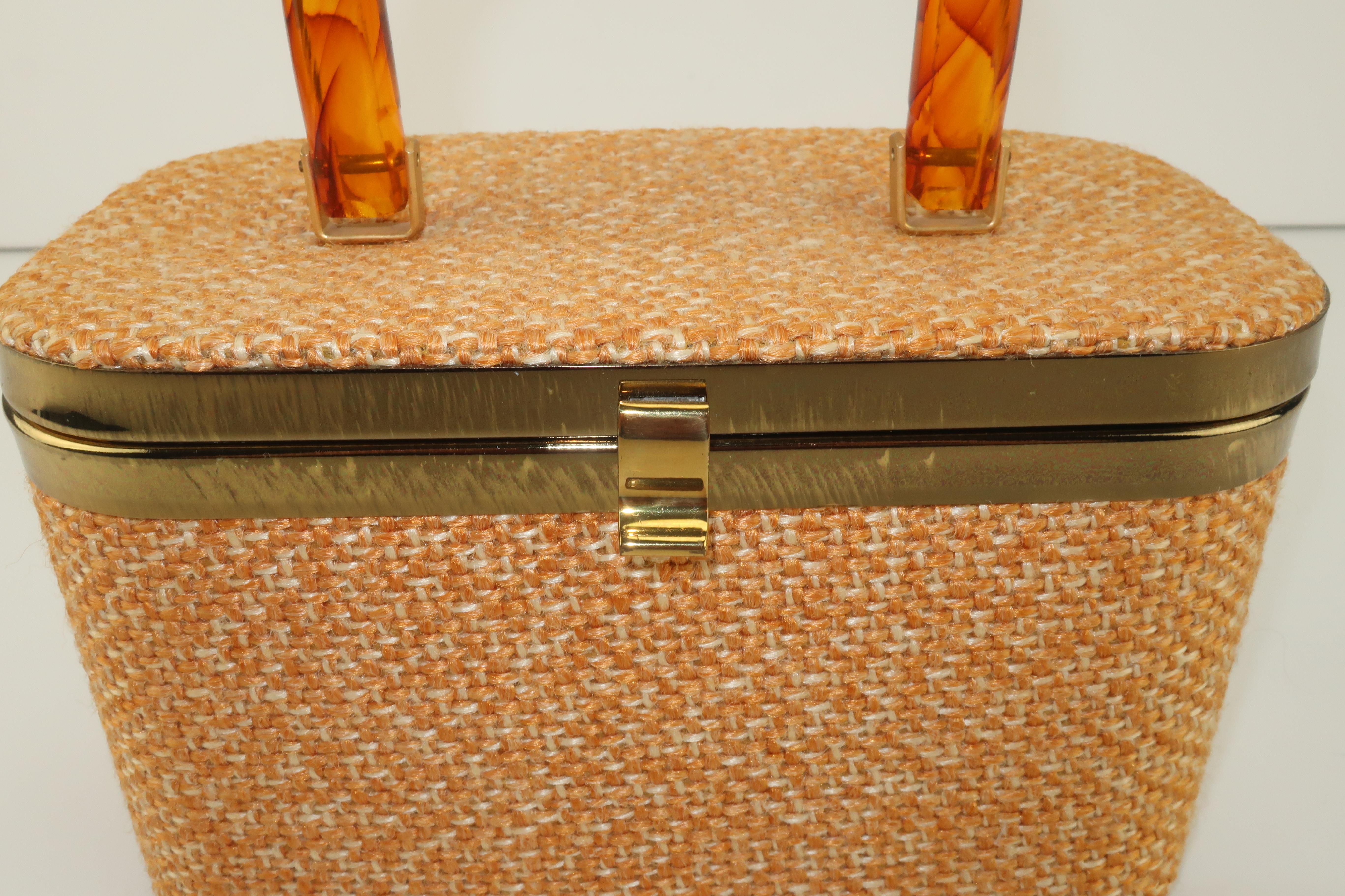 Julius Resnick Tweed Box Handbag, 1960's 1