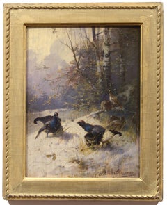 Winter Grouse, Birds, Landscape, Realist, German Academy
