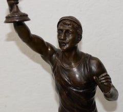 Julius Schmidt-Felling Olympic Torch Bearer Bronze Sculpture, circa 1910
