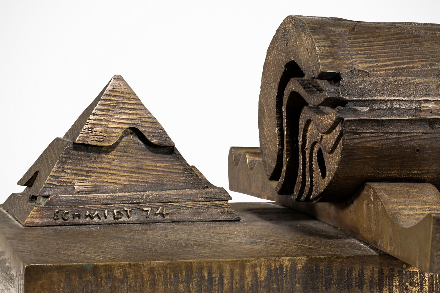Julius Schmidt  Sculpture Cast Iron Bronze Geometric For Sale 5