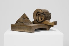 Julius Schmidt  Sculpture Cast Iron Bronze Geometric