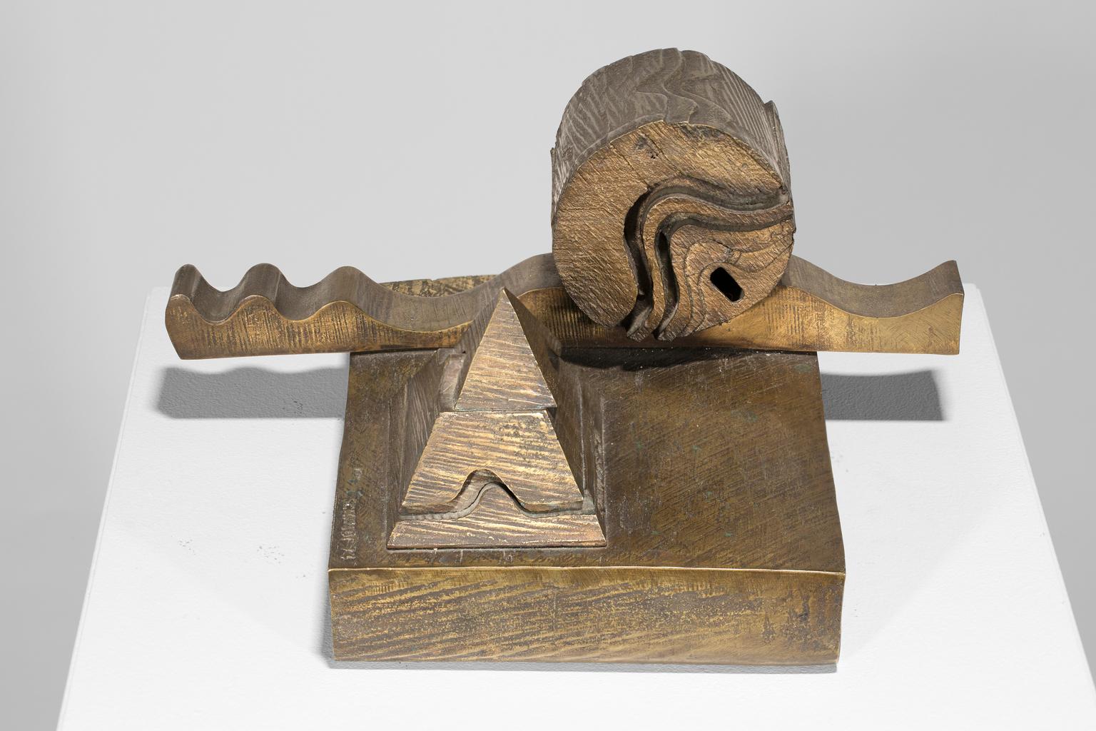 Julius Schmidt  Sculpture Cast Iron Bronze Geometric For Sale 2
