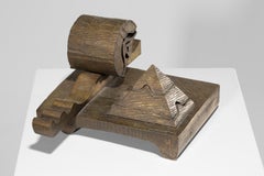 Julius Schmidt  Scultura in ghisa bronzo geometrica