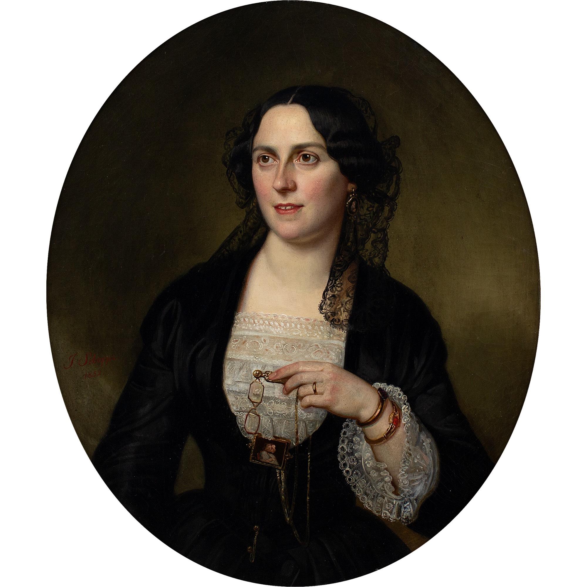 Julius Schoppe, Ritratto di signora, Pittura a olio 1