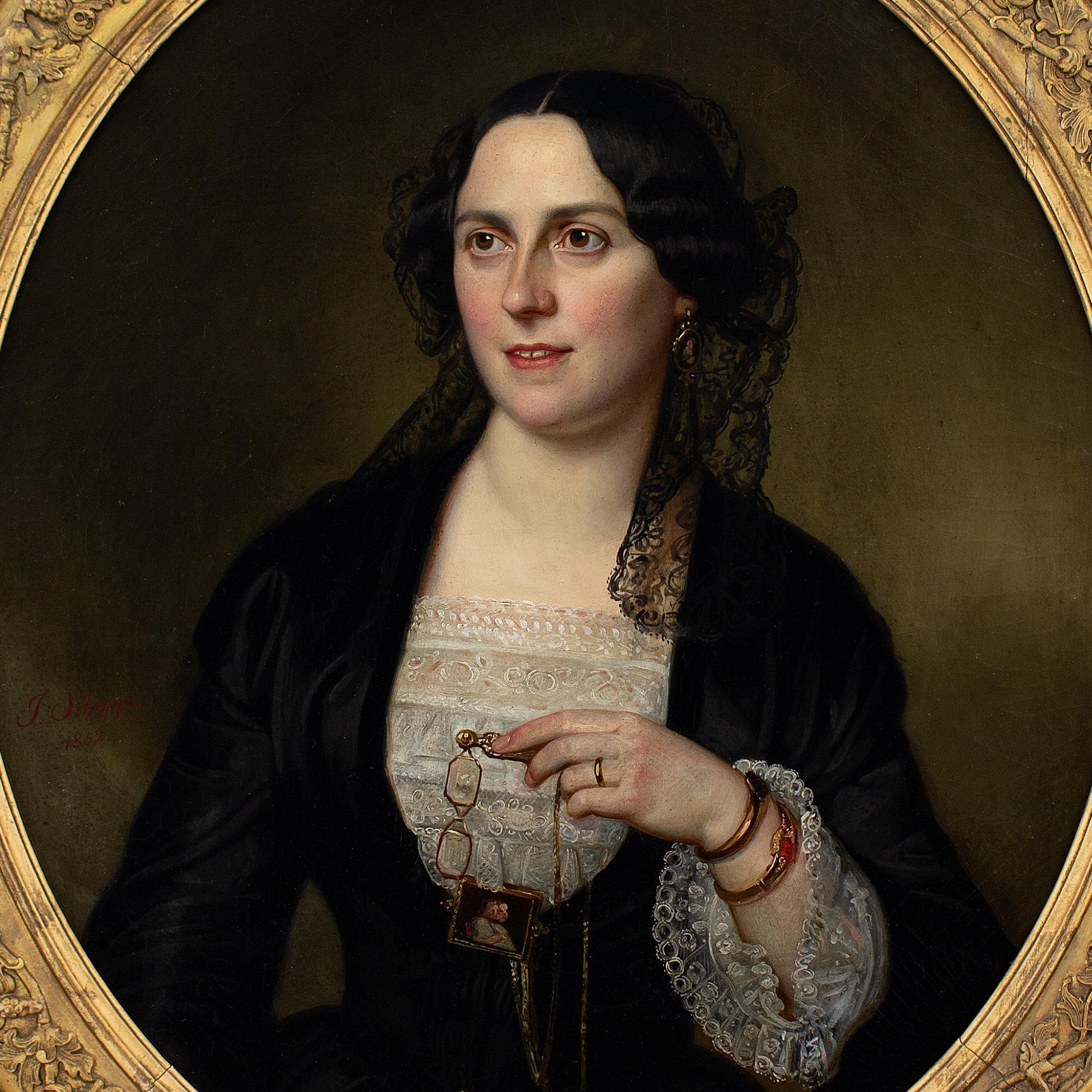 Julius Schoppe, Ritratto di signora, Pittura a olio 2
