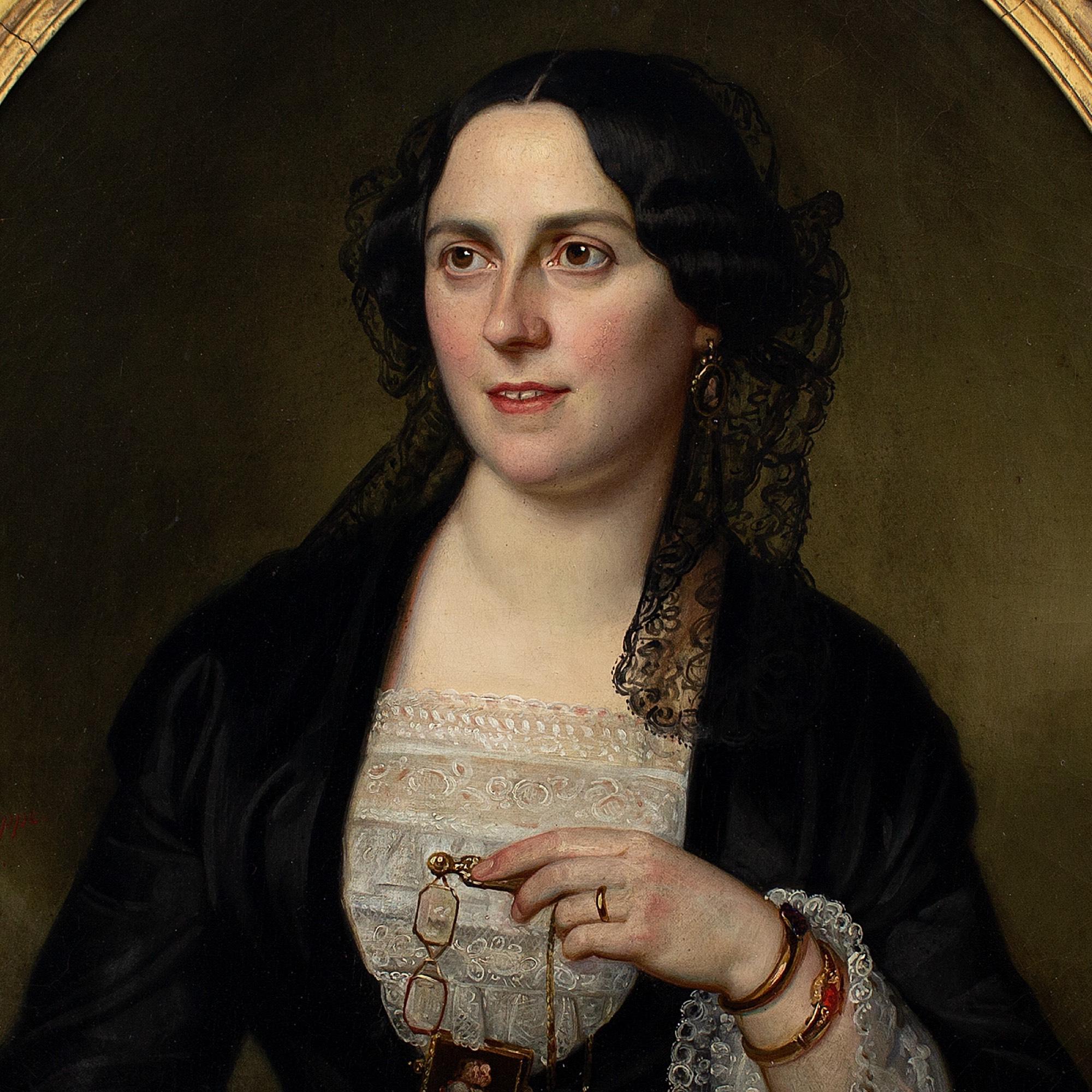 Julius Schoppe, Ritratto di signora, Pittura a olio 3