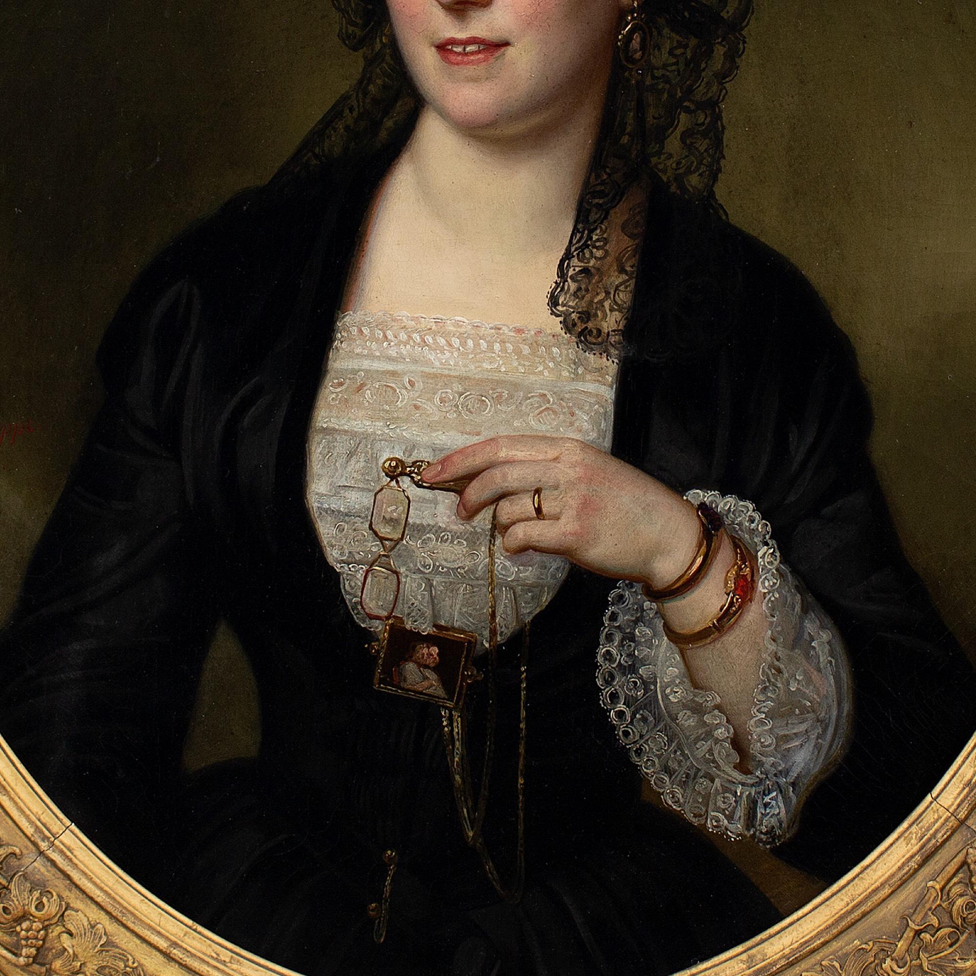 Julius Schoppe, Ritratto di signora, Pittura a olio 4