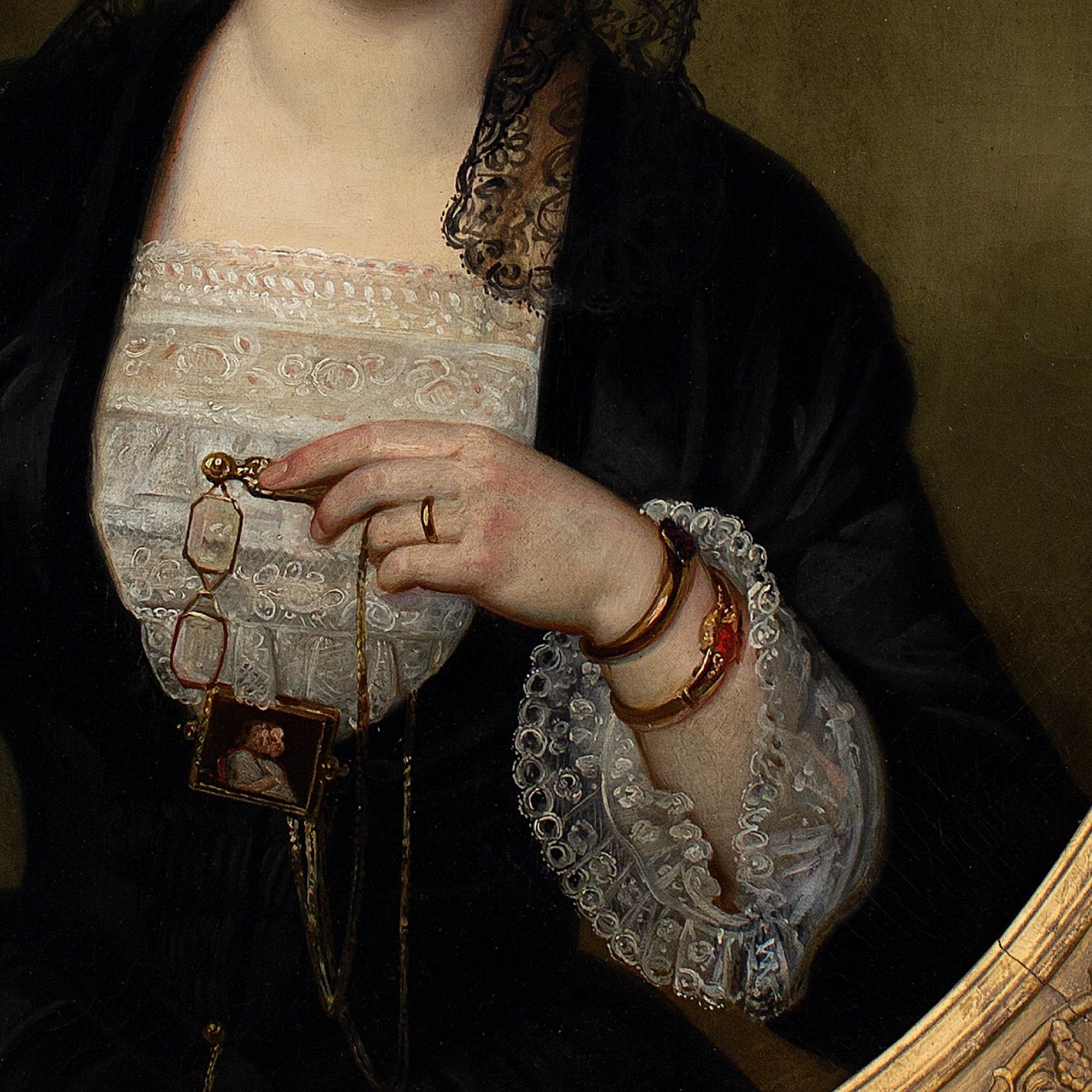 Julius Schoppe, Ritratto di signora, Pittura a olio 7
