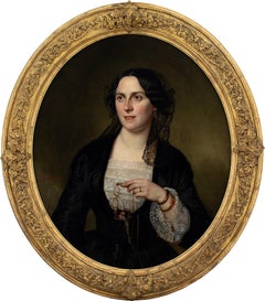 Julius Schoppe, Portrait Of A Lady, Oil Painting