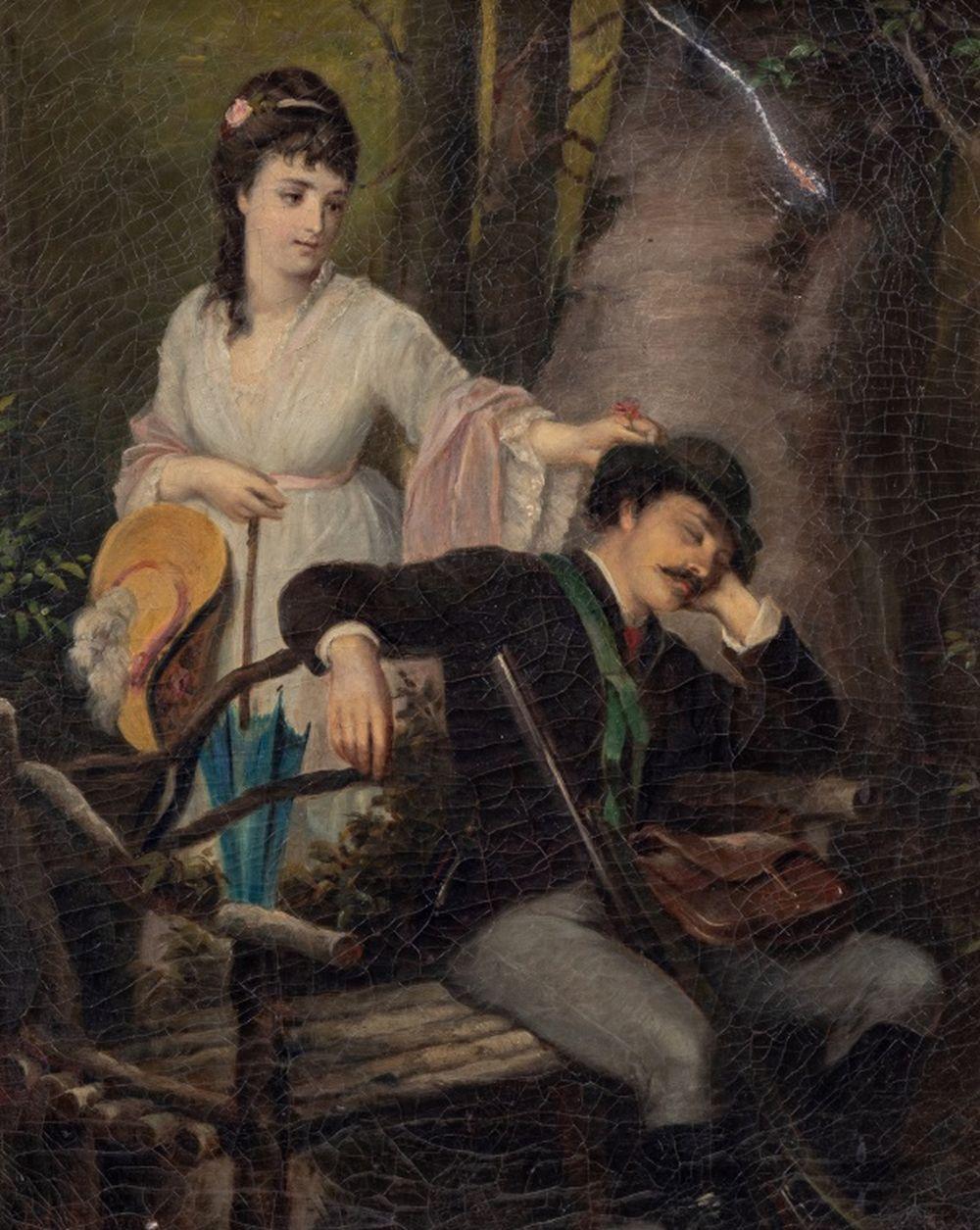 The Sleeping Hunter - Painting by Julius Schrader